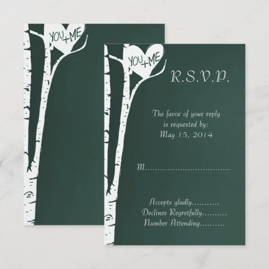樺の木ツリーRSVP 出欠カード (正面/裏面)