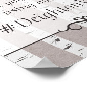 樺の木ツリ素朴ーの結婚ハッシュタグ写真の看板 ポスター (角)