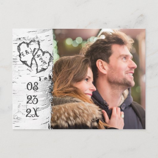 樺の木ハート写真はがきを保存する 案内ポストカード (正面)