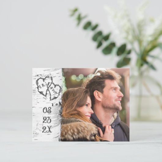 樺の木ハート写真はがきを保存する 案内ポストカード (スタンド正面)