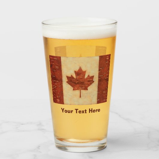 樺の木バークカナダ国旗 タンブラーグラス (ドリンク正面)