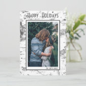 樺の木バークシンプル – フォトカ素朴ード 案内状 (スタンド正面)