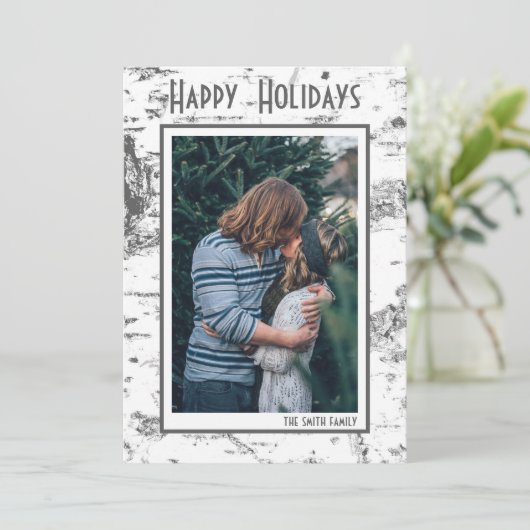 樺の木バークシンプル – フォトカ素朴ード 案内状 (スタンド正面)