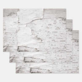 樺の木バークツリーホワイトカントリー素朴ウッドランド ラッピングペーパーシート