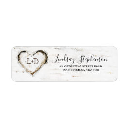 樺の木バークハート素朴秋 ラベル