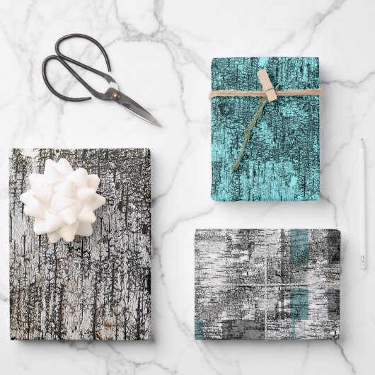 樺の木バークパターン包装紙フラットシート ラッピングペーパーシート (正面)