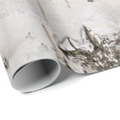 樺の木バークホワイト素朴ホリデーギフト ラッピングペーパー (ロールコーナー)