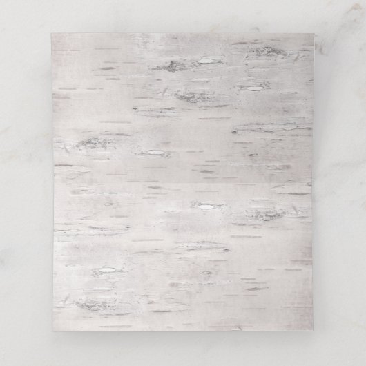 樺の木バークルック結婚ズ折り畳み座席表 プレイスカード (内部開封)