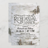 樺の木バークルースカントリーのリハーサル夕食招待状 招待状 (正面/裏面)