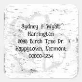 樺の木バーク差出人住所封筒用シール スクエアシール (正面)