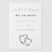 樺の木バーク彫りハート結婚のVellumカード ベラム紙招待状 (正面)