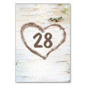 樺の木バーク彫りハート結婚ズ テーブルナンバー (裏面)