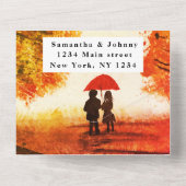 樺の木バーク秋ウッド葉ズ結婚記念日 オールインワン招待状 (裏面)