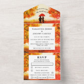 樺の木バーク秋カントリー素朴ウッド葉のすべて オールインワン招待状 (内側)