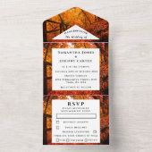樺の木バーク秋カントリー素朴ウッド葉ズ オールインワン招待状 (内側)