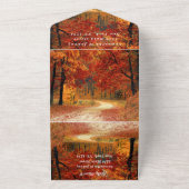 樺の木バーク秋国素朴写真離れの写真 オールインワン招待状 (外側)