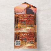 樺の木バーク秋国素朴写真離れの写真 オールインワン招待状 (内側)