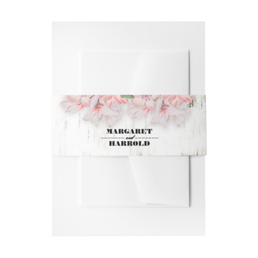 樺の木バーク素朴カントリー結婚式 招待状ベリーバンド (正面例)