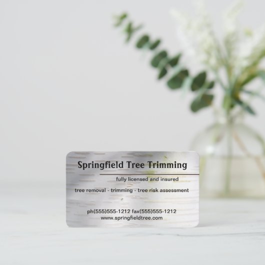 樺の木バーク素朴自然名前をカスタムする 名刺 (スタンド正面)