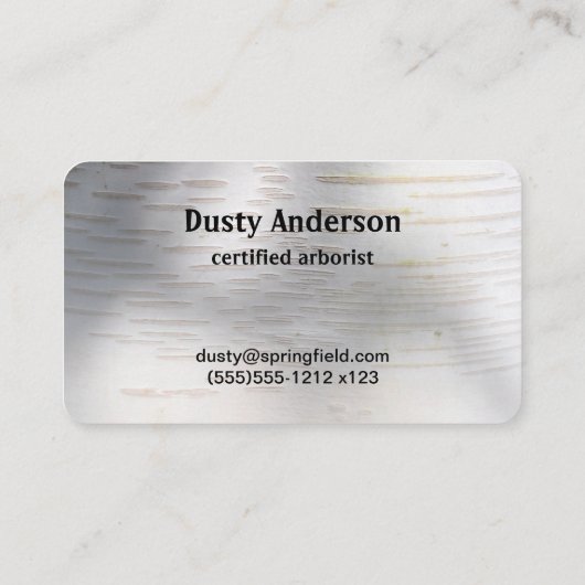 樺の木バーク素朴自然名前をカスタムする 名刺 (裏面)