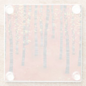 樺の木フォレストウッドランドレッド ガラスコースター (裏面)