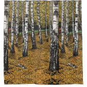 樺の木フォレストシャワーカーテン シャワーカーテン (正面)