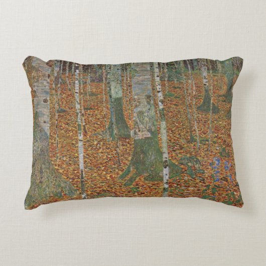 樺の木フォレストバイグスタフクリムトヴィンテージアールヌーボー アクセントクッション (正面)