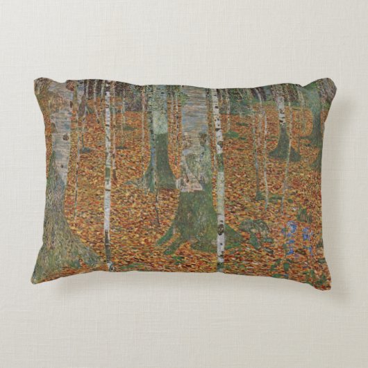 樺の木フォレストバイグスタフクリムトヴィンテージアールヌーボー アクセントクッション (裏面)