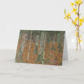 樺の木フォレストバイグスタフクリムトヴィンテージアールヌーボー カード (黄色い花)