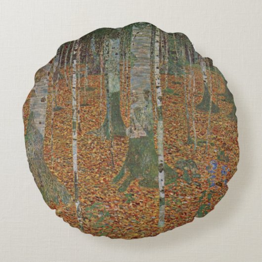 樺の木フォレストバイグスタフクリムトヴィンテージアールヌーボー ラウンドクッション (裏面)