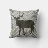 樺の木フォレストロッジエルクウィアントラーストライプのシェブロン クッション (裏面)