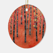 樺の木フォレスト赤 セラミックオーナメント (左)