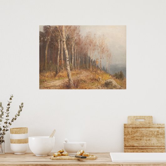 樺の木フォレスト – ヒューゴミュリグ ポスター (キッチン)