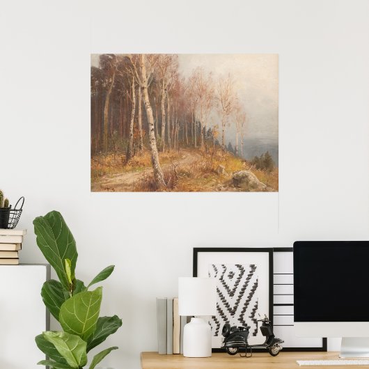 樺の木フォレスト – ヒューゴミュリグ ポスター (ホームオフィス)
