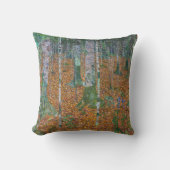樺の木フォレスト&ビーチグローブ | Gustavクリムト | クッション (正面)