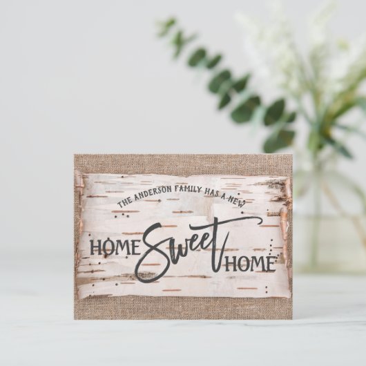 樺の木ホーム素朴スウィートホームの移動告知 ポストカード (スタンド正面)