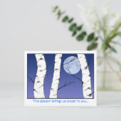 樺の木ムーンクリスマス シーズンポストカード (スタンド正面)