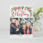 樺の木メリークリスマスホリデーズフォトグリーティングカード シーズンカード (スタンド正面)