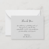 樺の木モダンの木と赤い鳥ありがとう ノートカード (裏面)