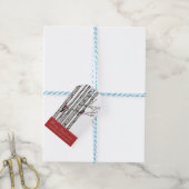 樺の木モダン樹赤(鳥)ショウジョウコウカンチョウ鳥贈呈ラベル ギフトタグ (より糸付き)