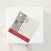 樺の木モダン樹赤（鳥）ショウジョウコウカンチョウ鳥贈呈ラベル フェイバータグ (インサイチュ)