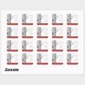 樺の木モダン樹赤（鳥）ショウジョウコウカンチョウ鳥 スクエアシール (シート)