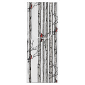 樺の木モダン樹赤（鳥）ショウジョウコウカンチョウ鳥 ワインギフトバッグ (正面)