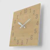 樺の木一見の16進法のギーク スクエア壁時計 (傾斜)