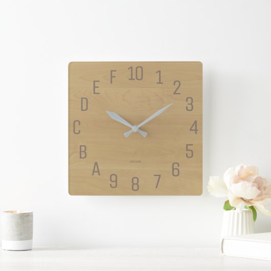 樺の木一見の16進法のギーク スクエア壁時計 (ホーム)