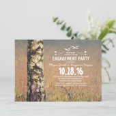 樺の木及び愛ハートの素朴な婚約パーティ 招待状 (スタンド正面)