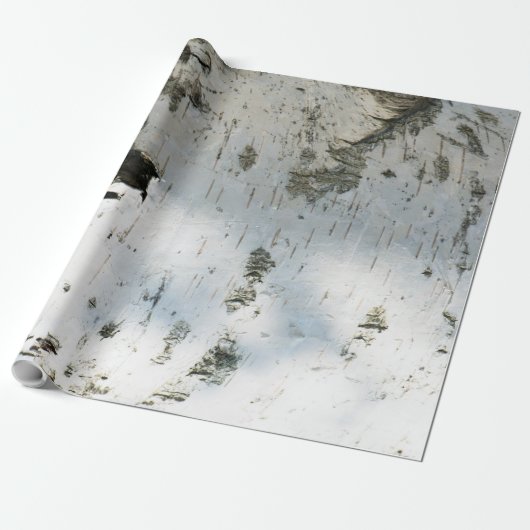 樺の木吠え声パターン ラッピングペーパー (アンロールド)