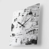 樺の木幹 スクエア壁時計 (傾斜)