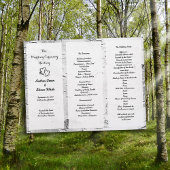 樺の木彫りハート結婚の3つ折りプログラム