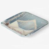 樺の木木入りメリークリスマス封筒 ペーパープレート (傾斜あり)